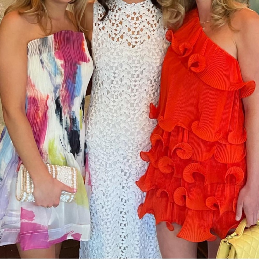MILLY short orange dress